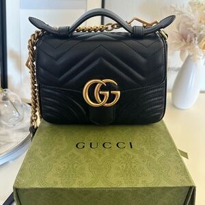 Gucci marmont mini top handle bag